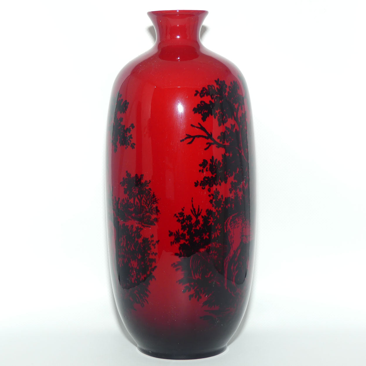 Royal Doulton Flambe Woodcut Highland Deer tall vase | Shape 1619 | #2