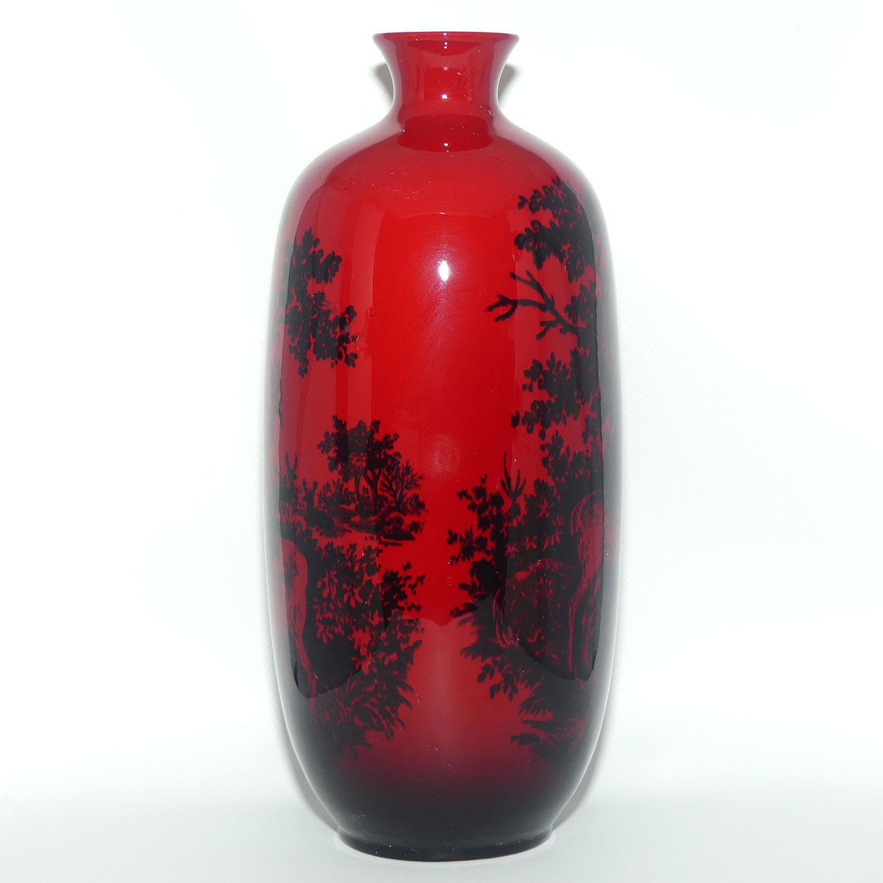 Royal Doulton Flambe Woodcut Highland Deer tall vase | Shape 1619 | #2