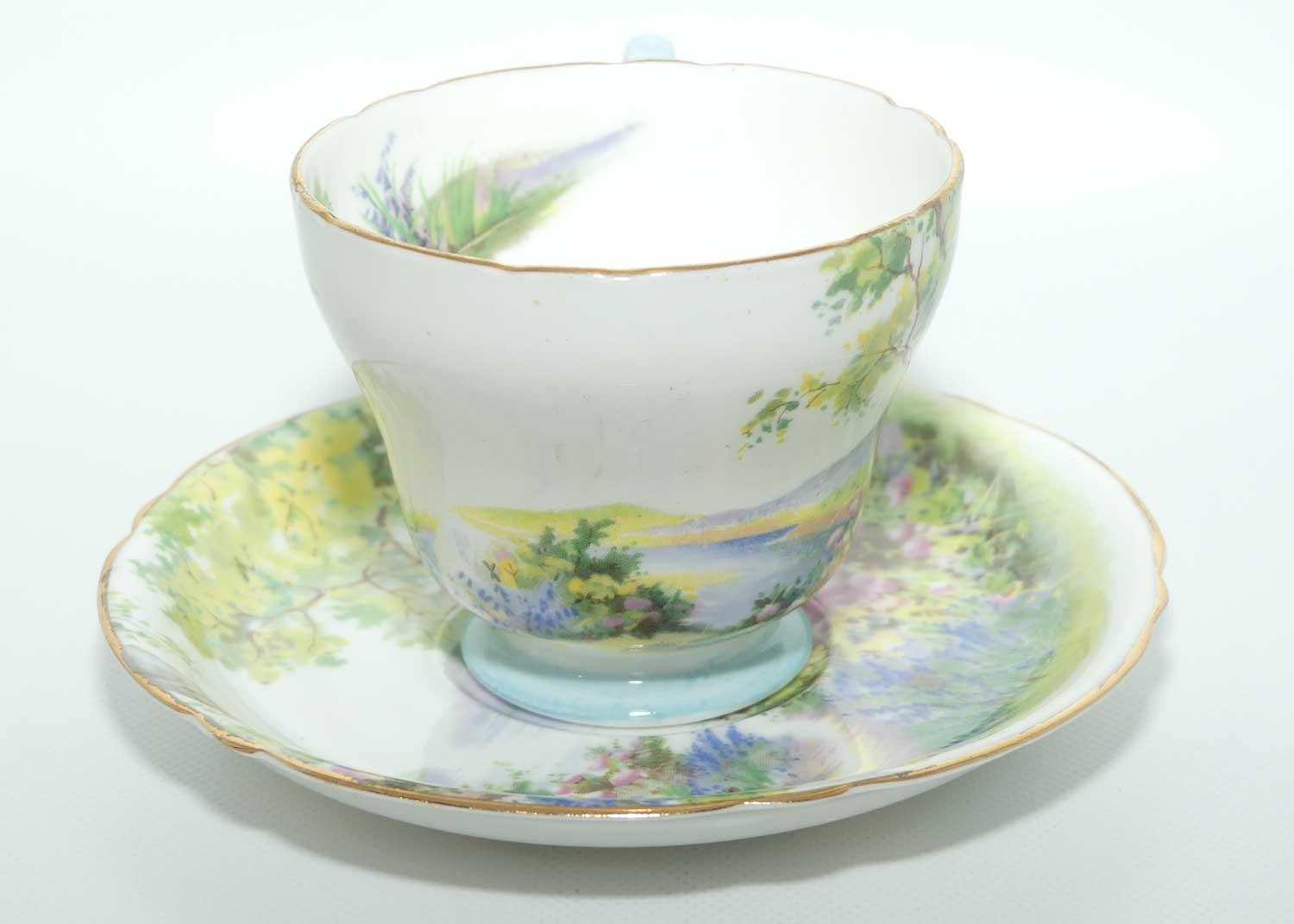 Shelley Richmond shape Woodland coffee duo | Gilt Trim | 13348