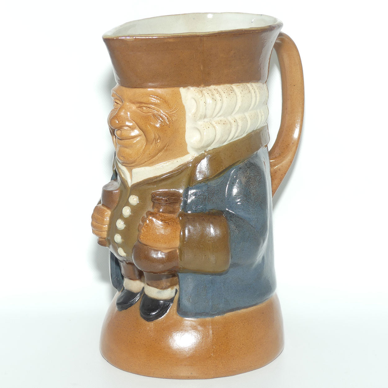 X8572 Royal Doulton Lambeth Harry Simeon The Standing Man Large Toby | Smiling Face, Green Waistcoat, Blue Jacket