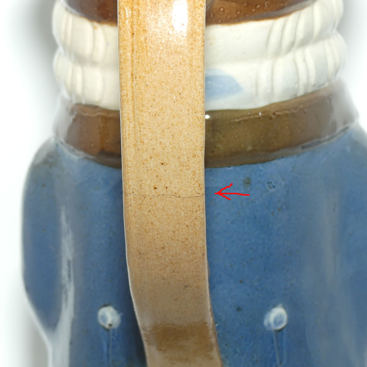 X8572 Royal Doulton Lambeth Harry Simeon The Standing Man Large toby | Smiling Face, Orange Waistcoat, Blue Jacket