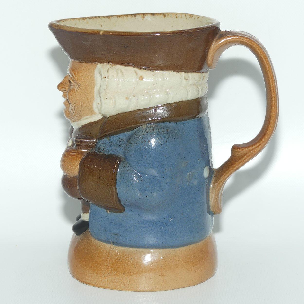 X8572 Royal Doulton Lambeth Harry Simeon The Standing Man Medium toby | Smiling Face, Brown Waistcoat, Blue Jacket