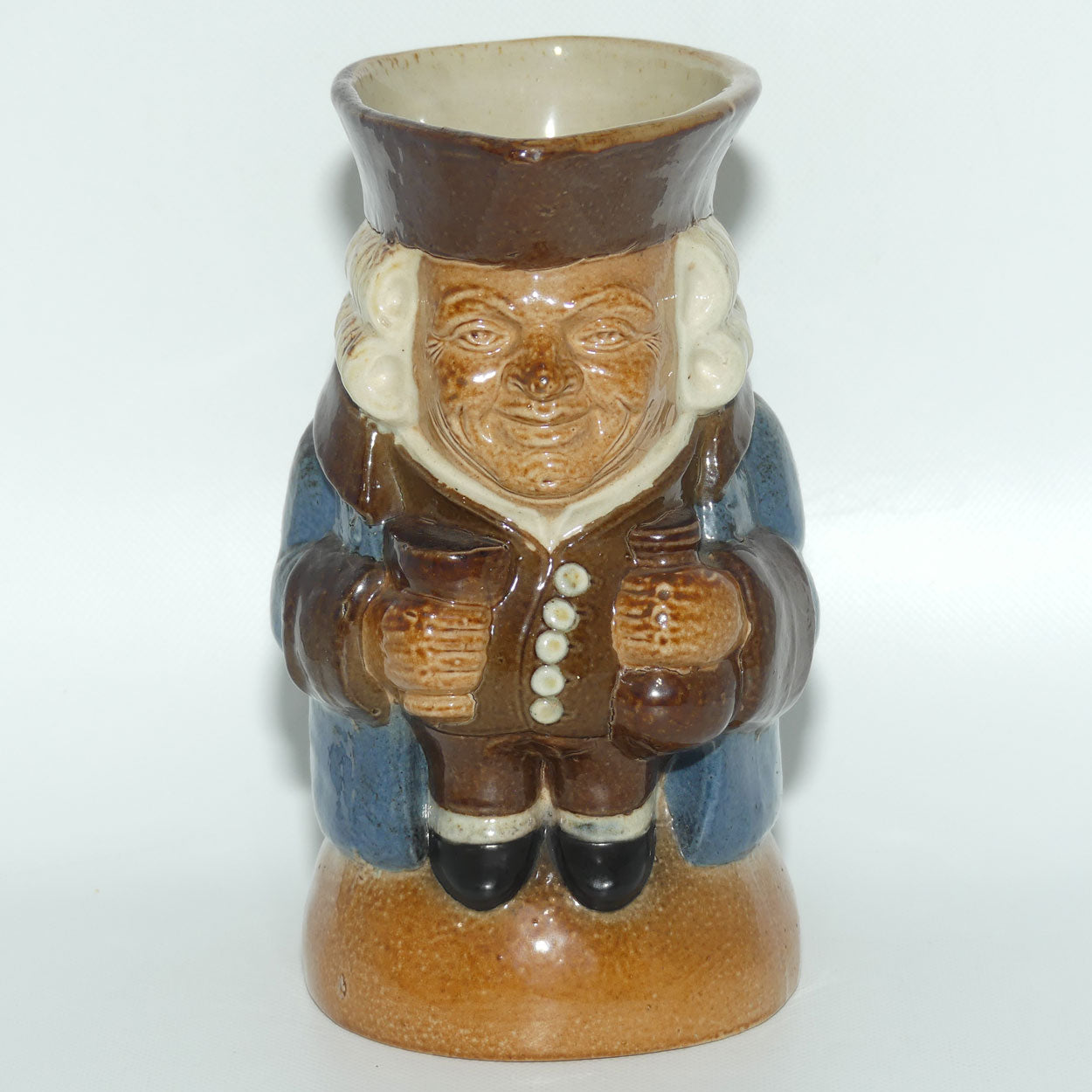 X8572 Royal Doulton Lambeth Harry Simeon The Standing Man Medium toby | Smiling Face, Brown Waistcoat, Blue Jacket