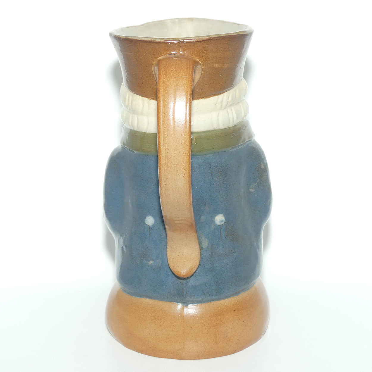 X8572 Royal Doulton Lambeth Harry Simeon The Standing Man Large Toby | Sombre Face, Green Waistcoat, Blue Jacket