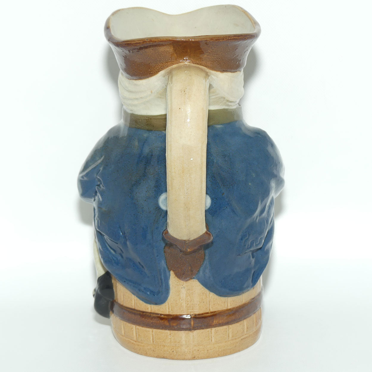 X8590 Royal Doulton Lambeth Harry Simeon Toby XX Large toby | Hand holds jug of Ale | Blue Coat, Brown waistcoat, Brown Jug