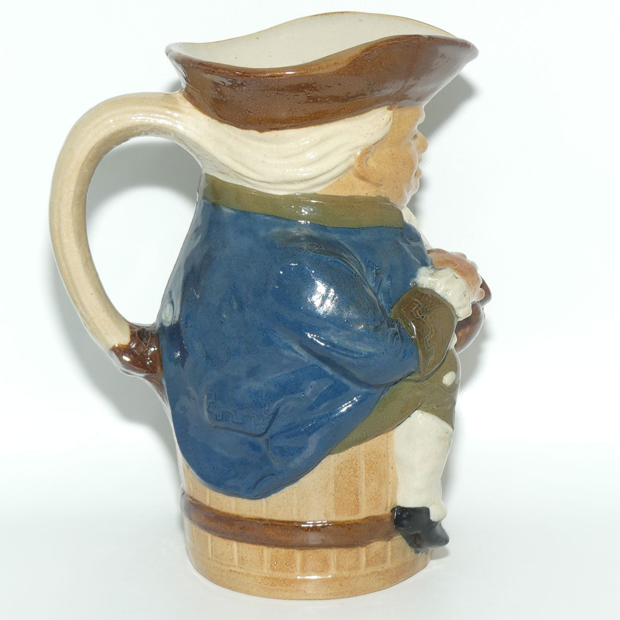 X8590 Royal Doulton Lambeth Harry Simeon Toby XX Large toby | Hand holds jug of Ale | Blue Coat, Brown waistcoat, Brown Jug