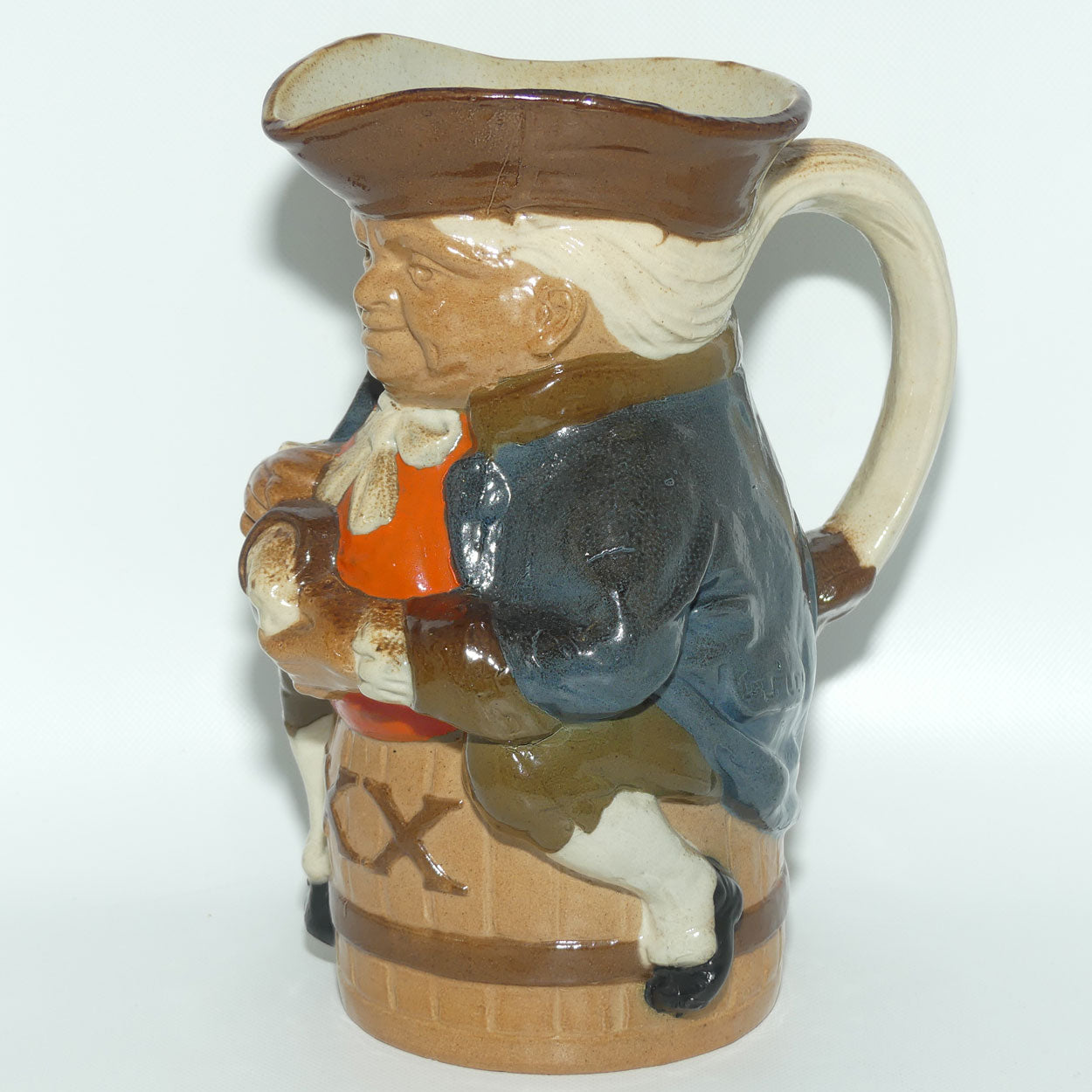 X8590 Royal Doulton Lambeth Harry Simeon Toby XX toby jug | Hand holds jug of Ale | Orange waistcoat