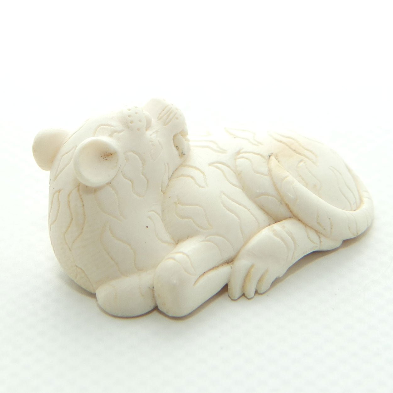 Japanese Carved Ivory miniature Okimono | Okuri Inu or Yama Inu