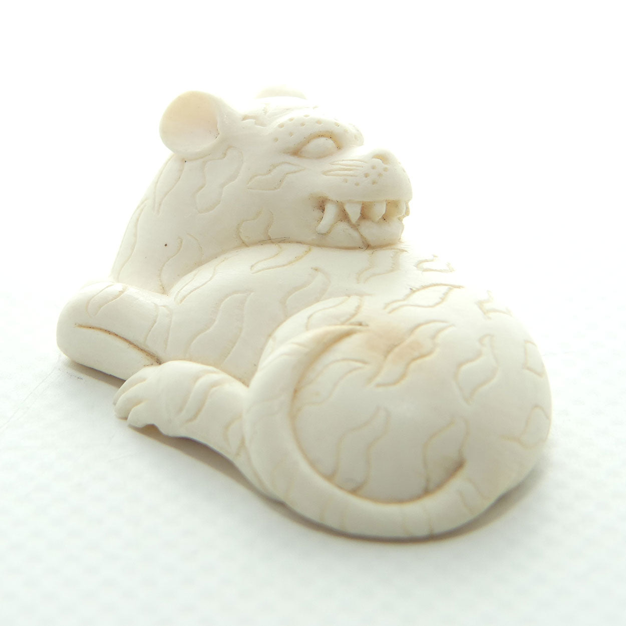 Japanese Carved Ivory miniature Okimono | Okuri Inu or Yama Inu