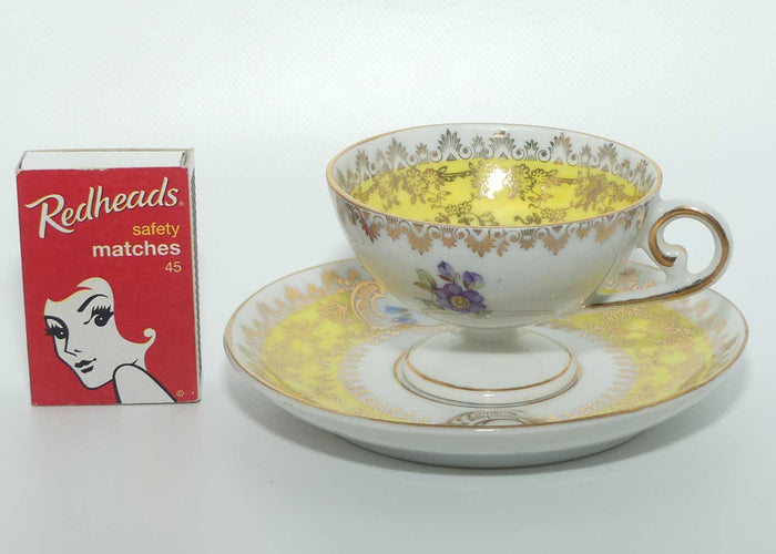 Oscar Schlegelmilch Germany demi tasse cup and saucer | Yellow