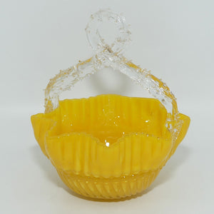 Buttercup Yellow Glass | Ribbed design | thorn handle basket