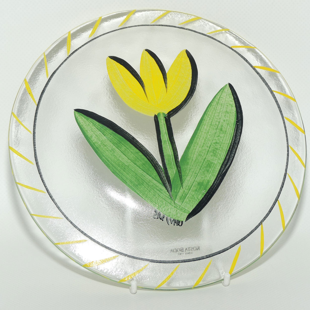 Kosta Boda Sweden Yellow Tulip plate | 19cm | signed by Ulrica Hydman-Vallien