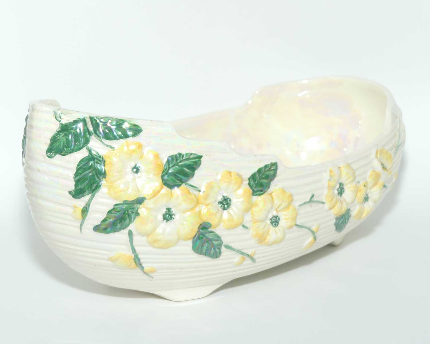 Maling Yellow Cherry Blossom lustre boat | 6596