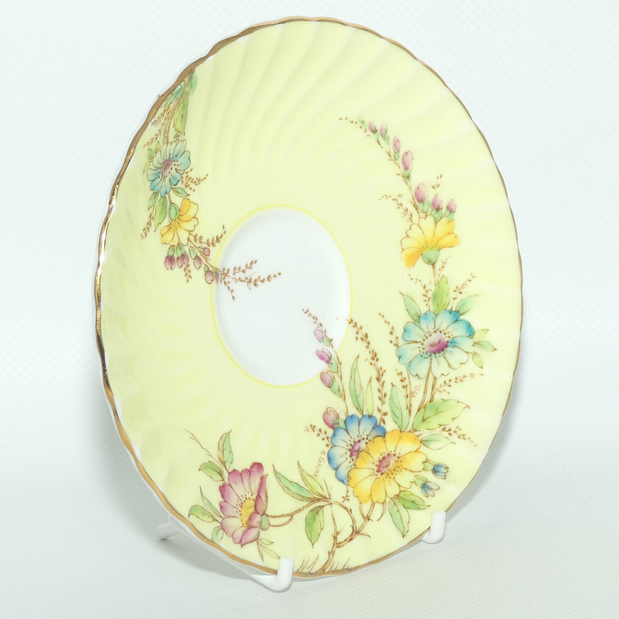 EB Foley Bone China trio | Yellow with Floral Decor