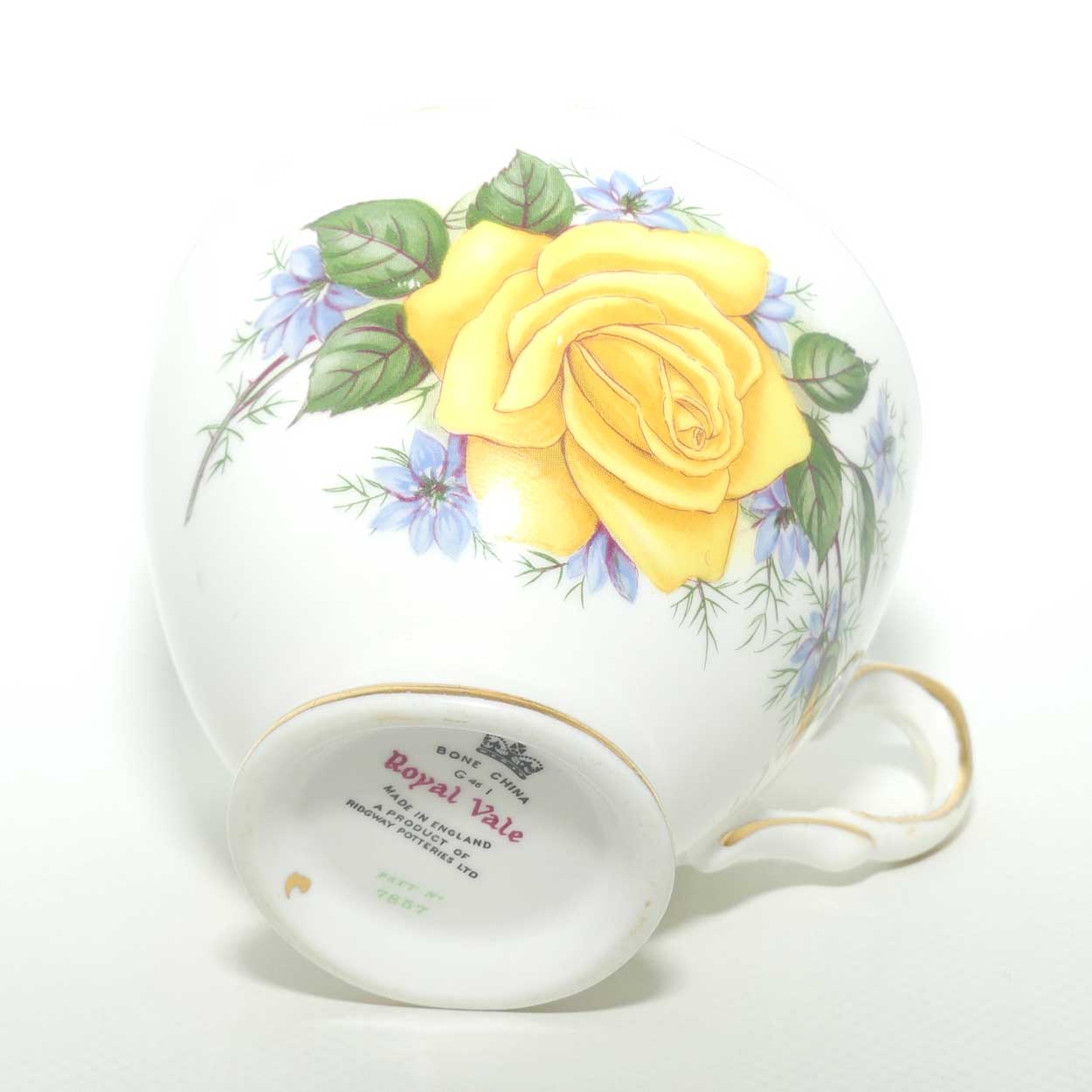 Royal Vale Bone China Yellow Rose trio