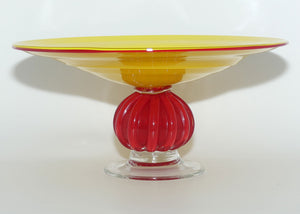 Large decorative Art Glass stand | Bold Yellow and Red