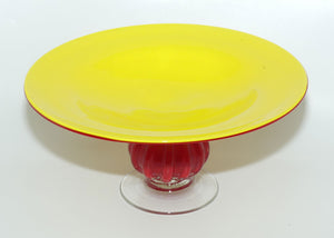 Large decorative Art Glass stand | Bold Yellow and Red