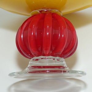 Large decorative Art Glass stand | Bold Yellow and Red