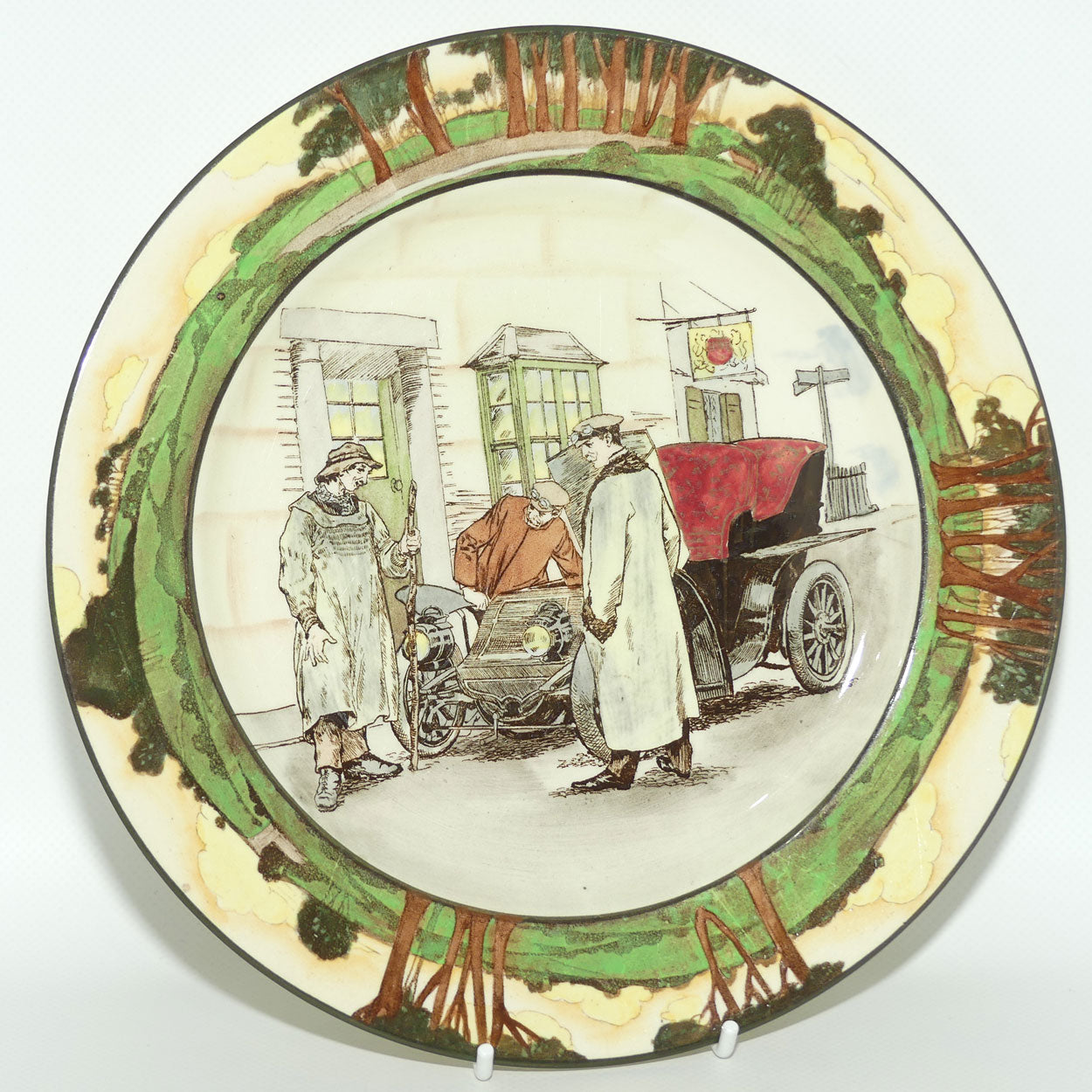 Royal Doulton Early Motoring plate D2406 Yokel and Motorist | Medium 24cm