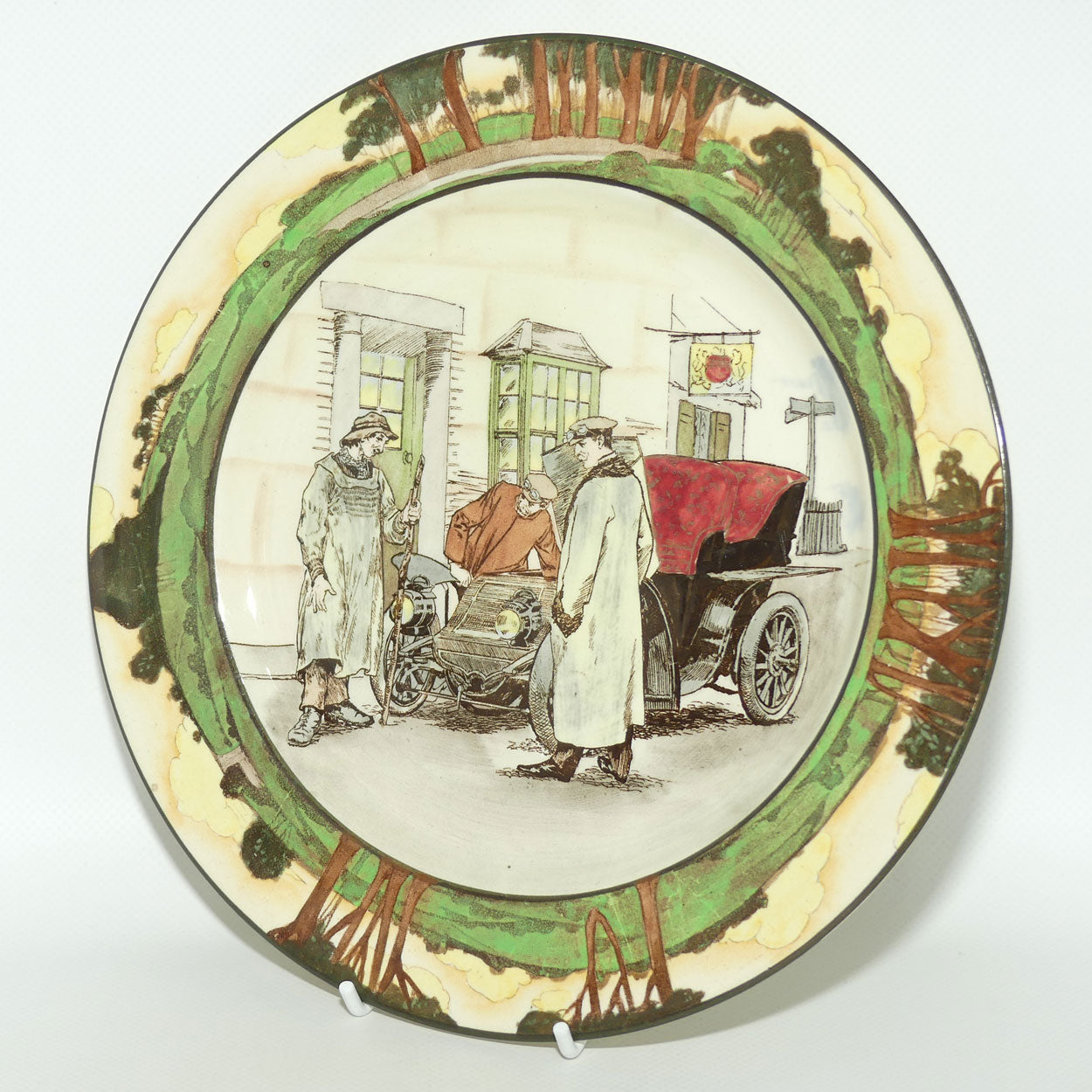 Royal Doulton Early Motoring plate D2406 Yokel and Motorist | Medium 24cm