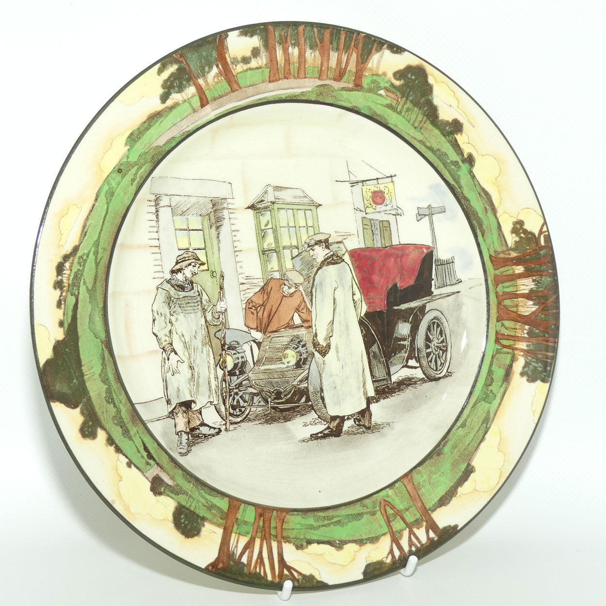 Royal Doulton Early Motoring plate D2406 Yokel and Motorist | Medium 24cm