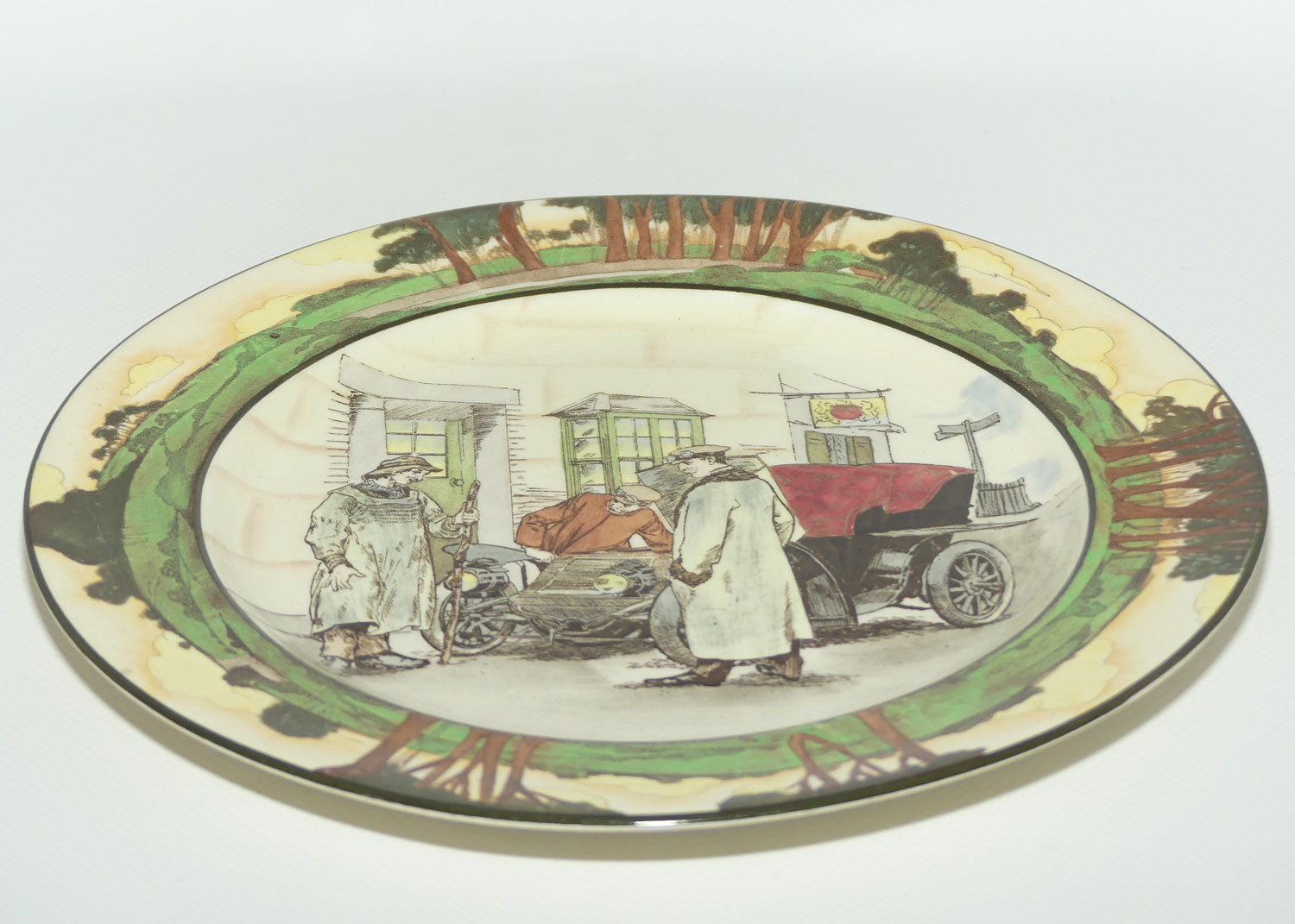 Royal Doulton Early Motoring plate D2406 Yokel and Motorist | Medium 24cm