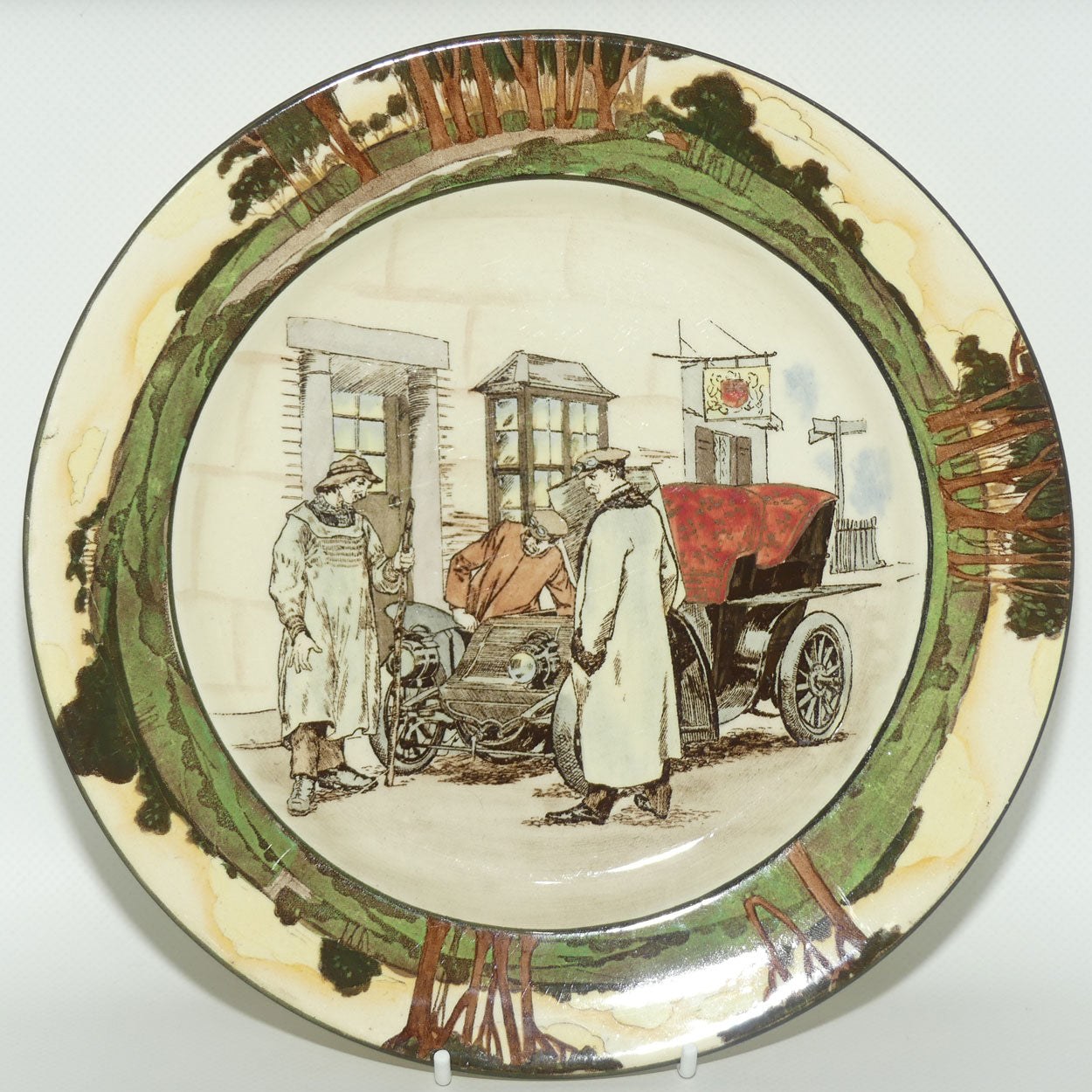 Royal Doulton Early Motoring plate D2406: Yokel and Motorist | Medium #2