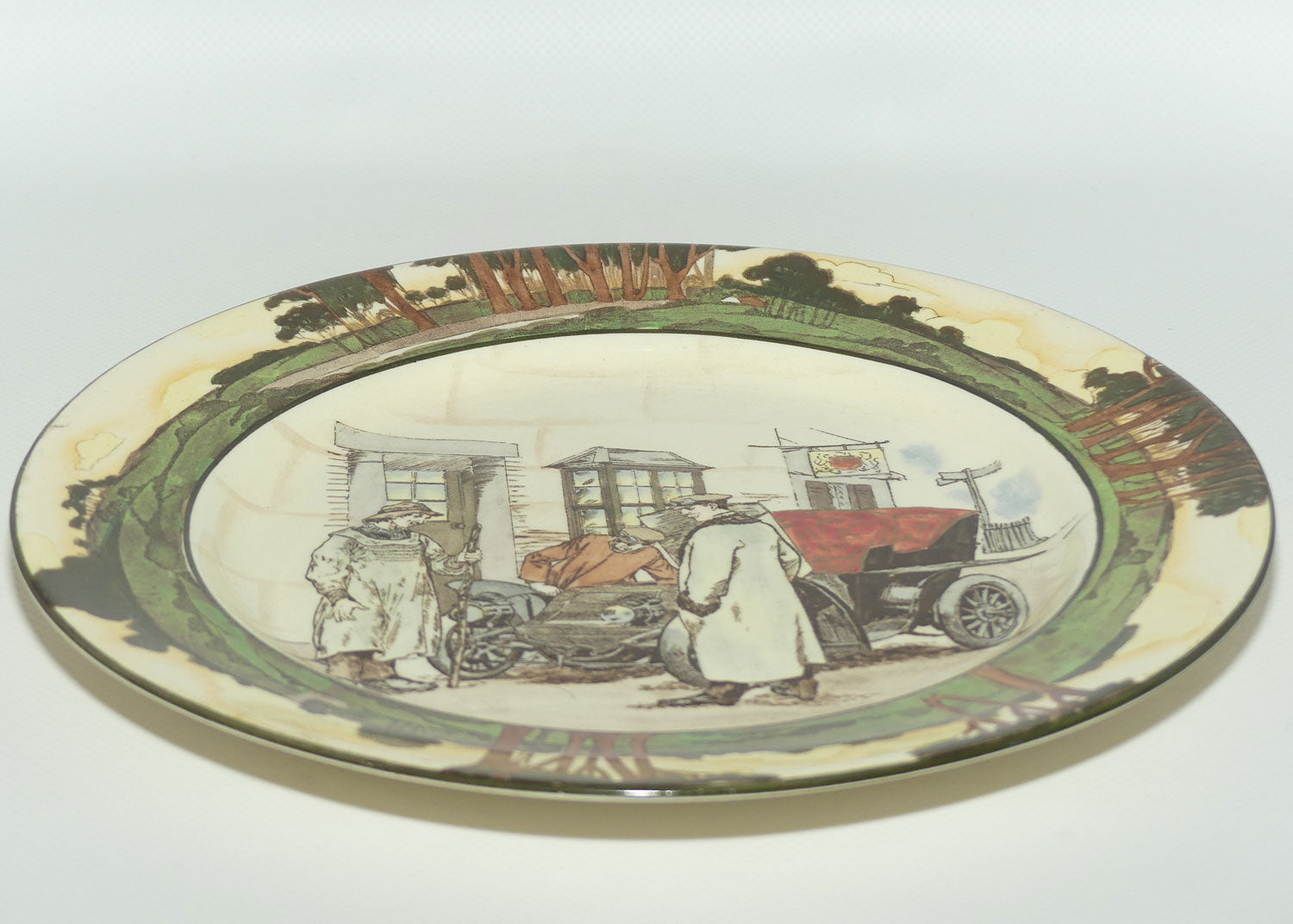 Royal Doulton Early Motoring plate D2406: Yokel and Motorist | Medium #2