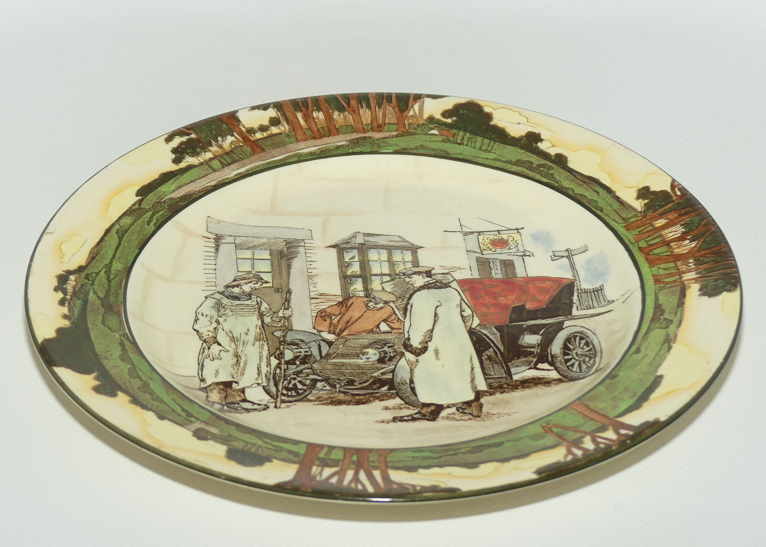 Royal Doulton Early Motoring plate D2406: Yokel and Motorist | Medium #2