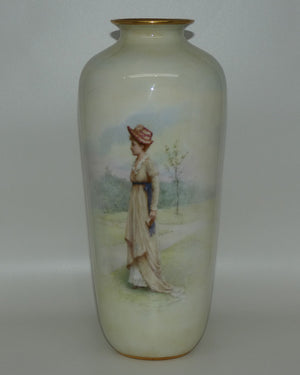 Doulton Burslem vase of a Young Woman signed S Alcock