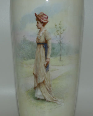 Doulton Burslem vase of a Young Woman signed S Alcock