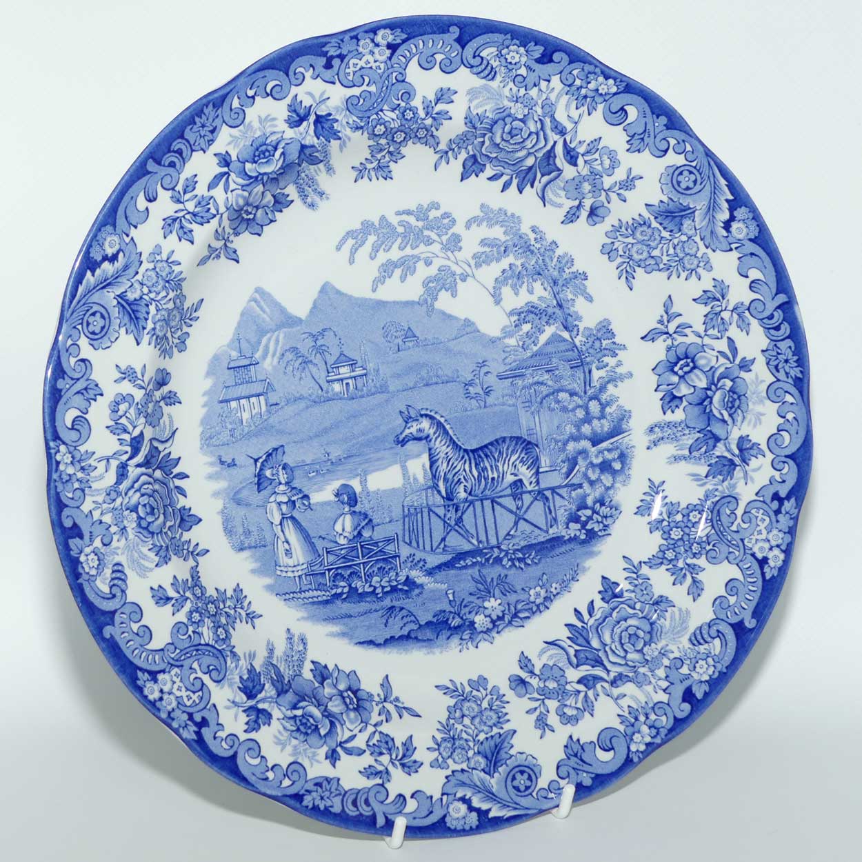 Spode Blue and White plate | The Zebra Pen | 26cm