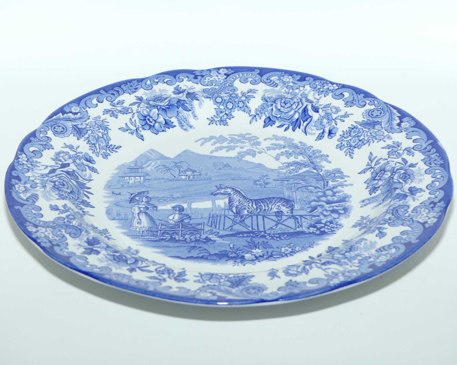 Spode Blue and White plate | The Zebra Pen | 26cm