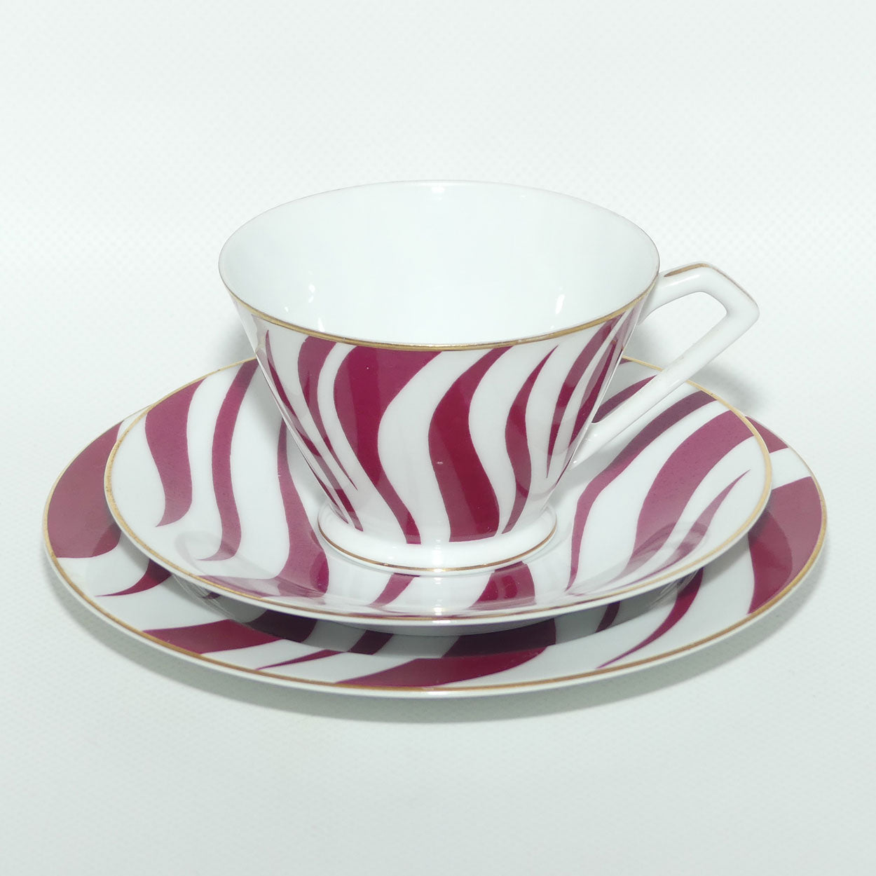 Vintage Retro Noritake Japan Zebra pattern trio | Cerise