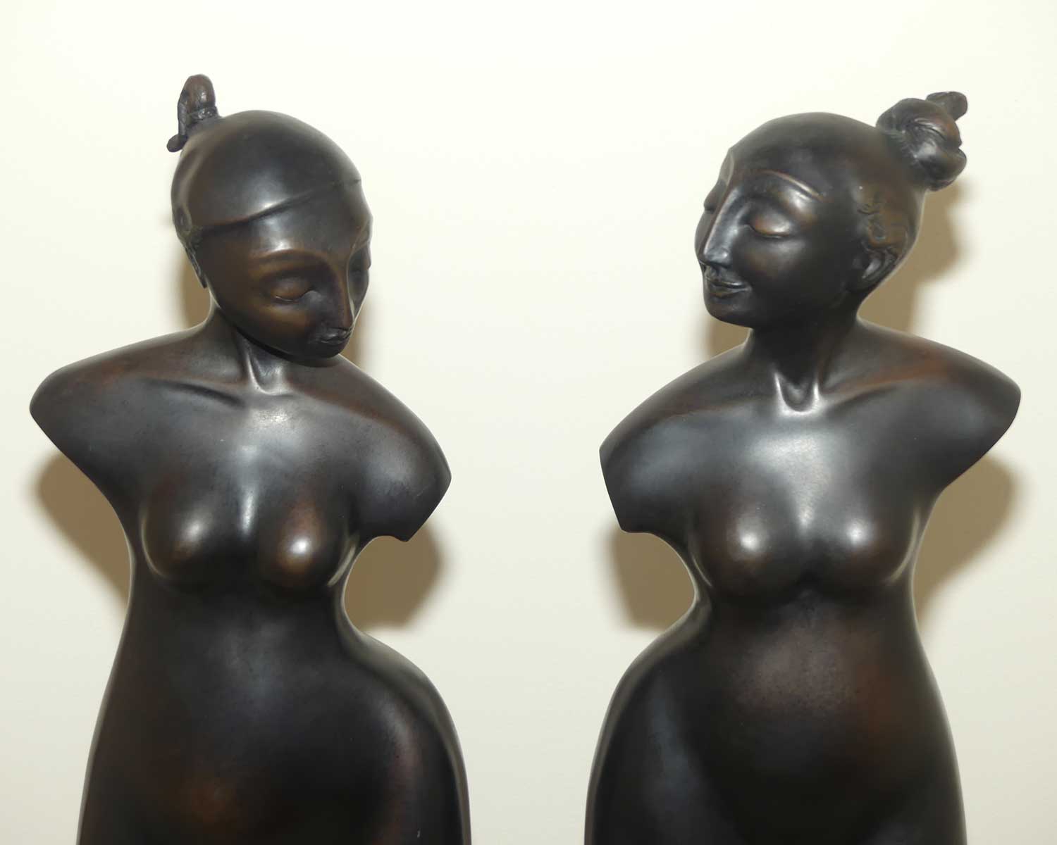 Pair of Bronzes by Zigmunt Libucha | Tall Sisters | Ltd Ed #7/30