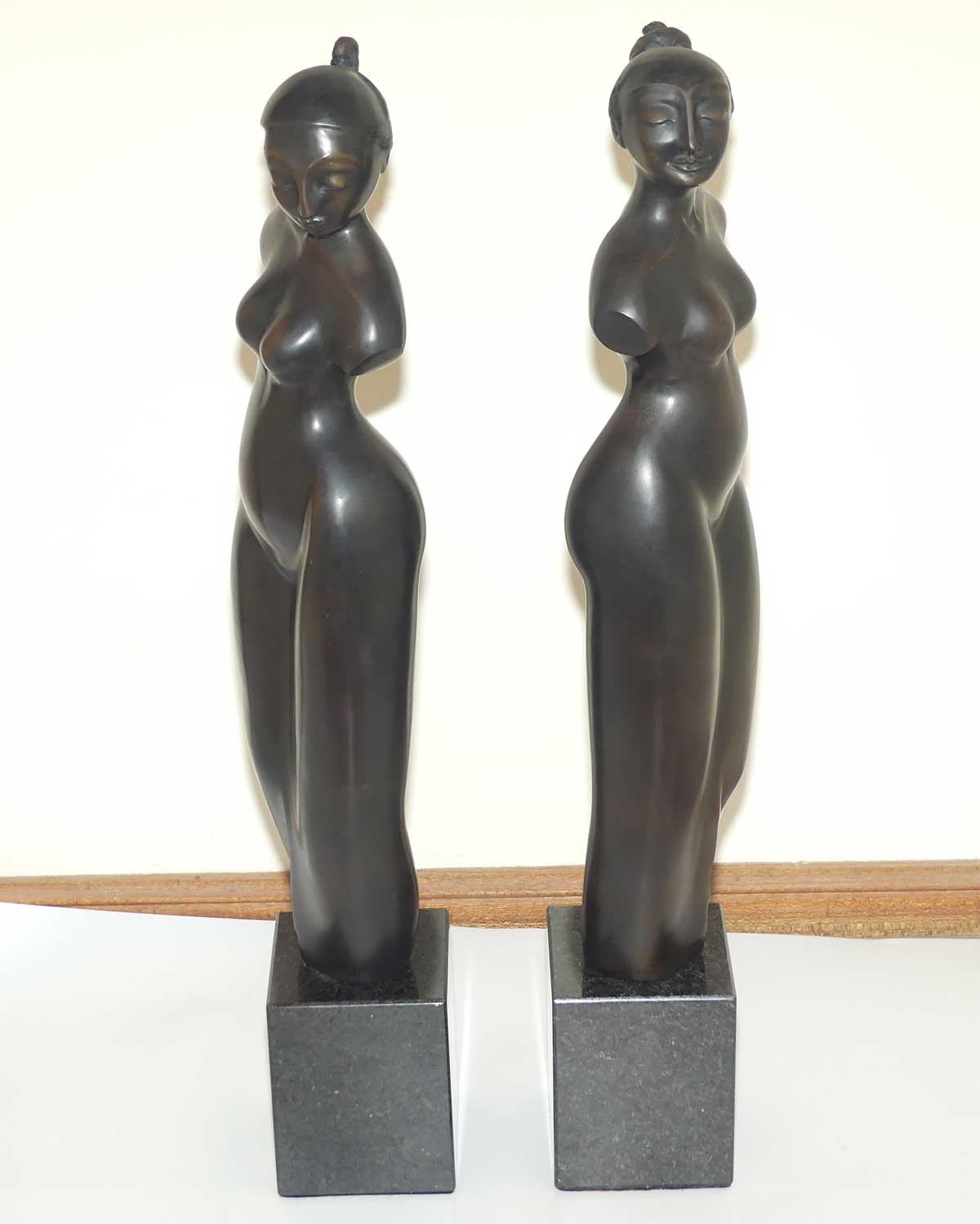 Pair of Bronzes by Zigmunt Libucha | Tall Sisters | Ltd Ed #7/30