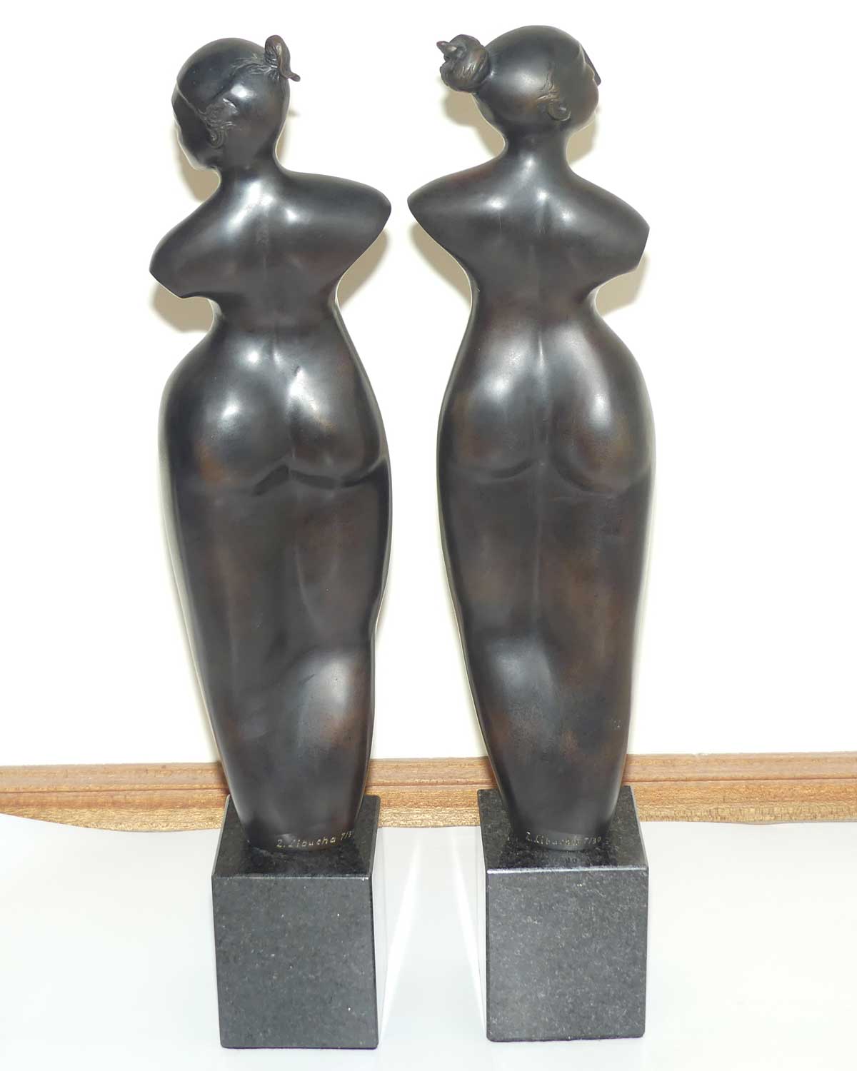 Pair of Bronzes by Zigmunt Libucha | Tall Sisters | Ltd Ed #7/30
