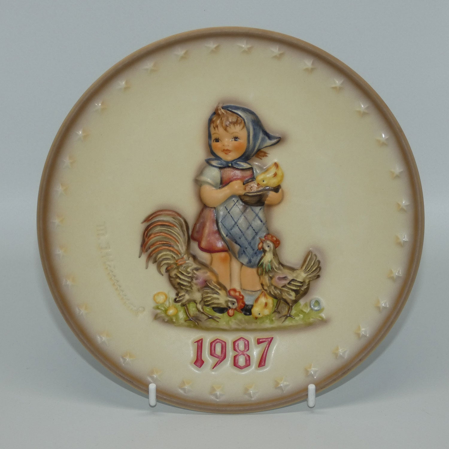 HUM0283 MI Hummel Annual Plate 1987 | Feeding Time