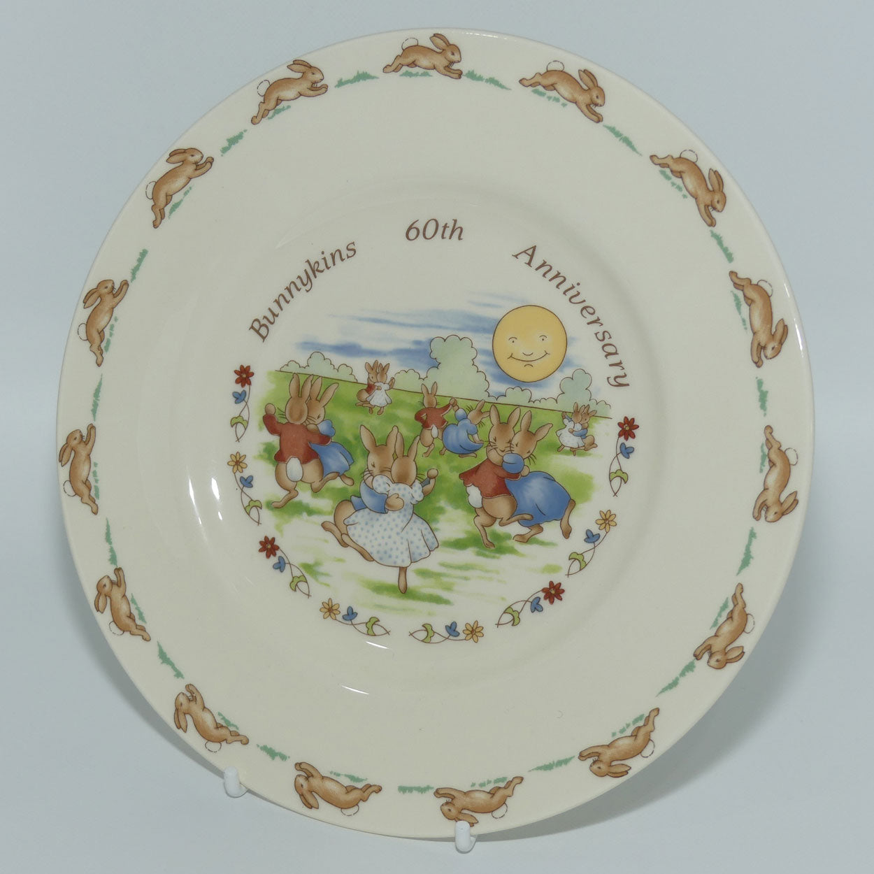 Royal Doulton Bunnykins Tableware Dancing in the Moonlight plate | Bunnykins 60th Anniversary