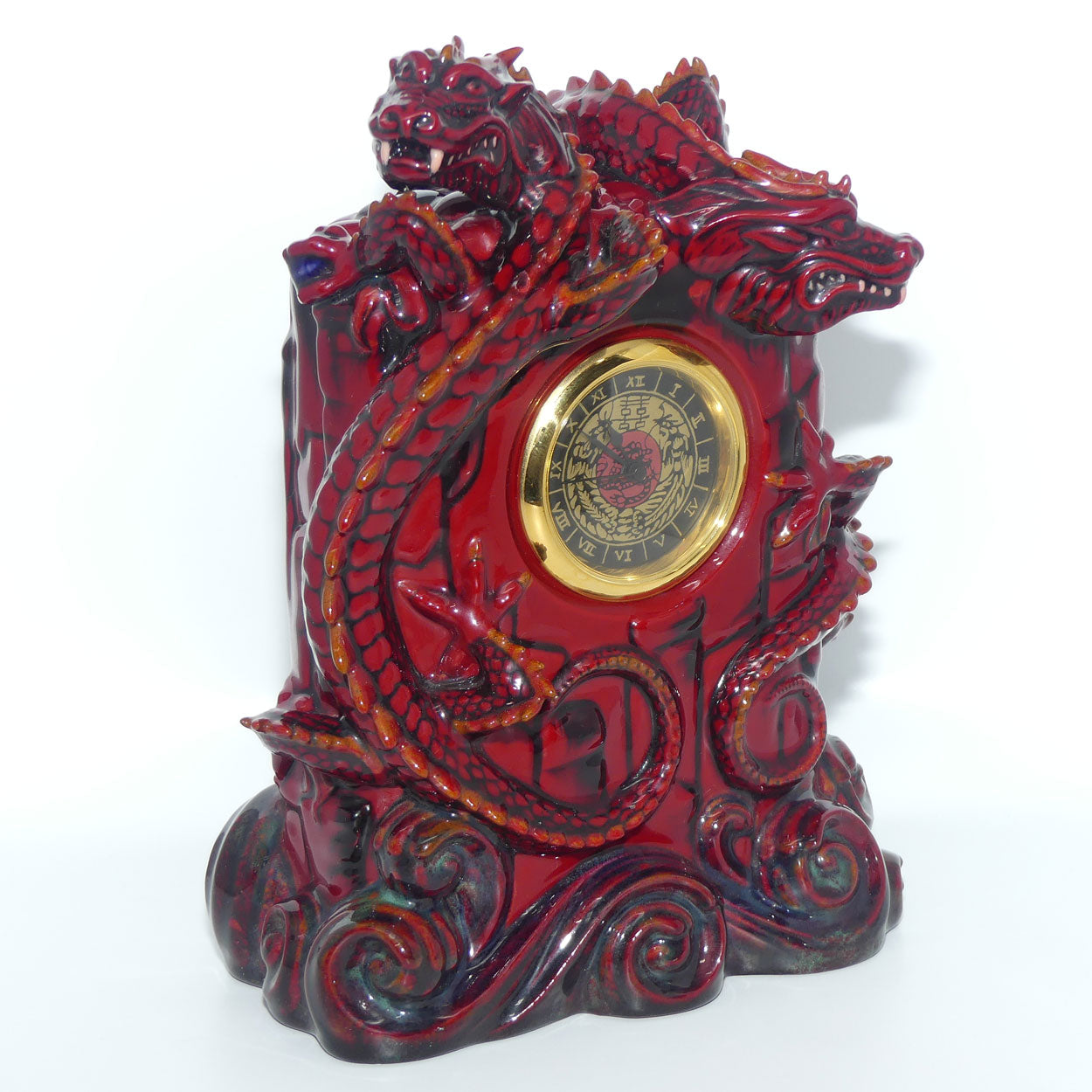 BA37 Royal Doulton Burslem Artwares Flambe | Zibo Dragon clock | LE 86/250