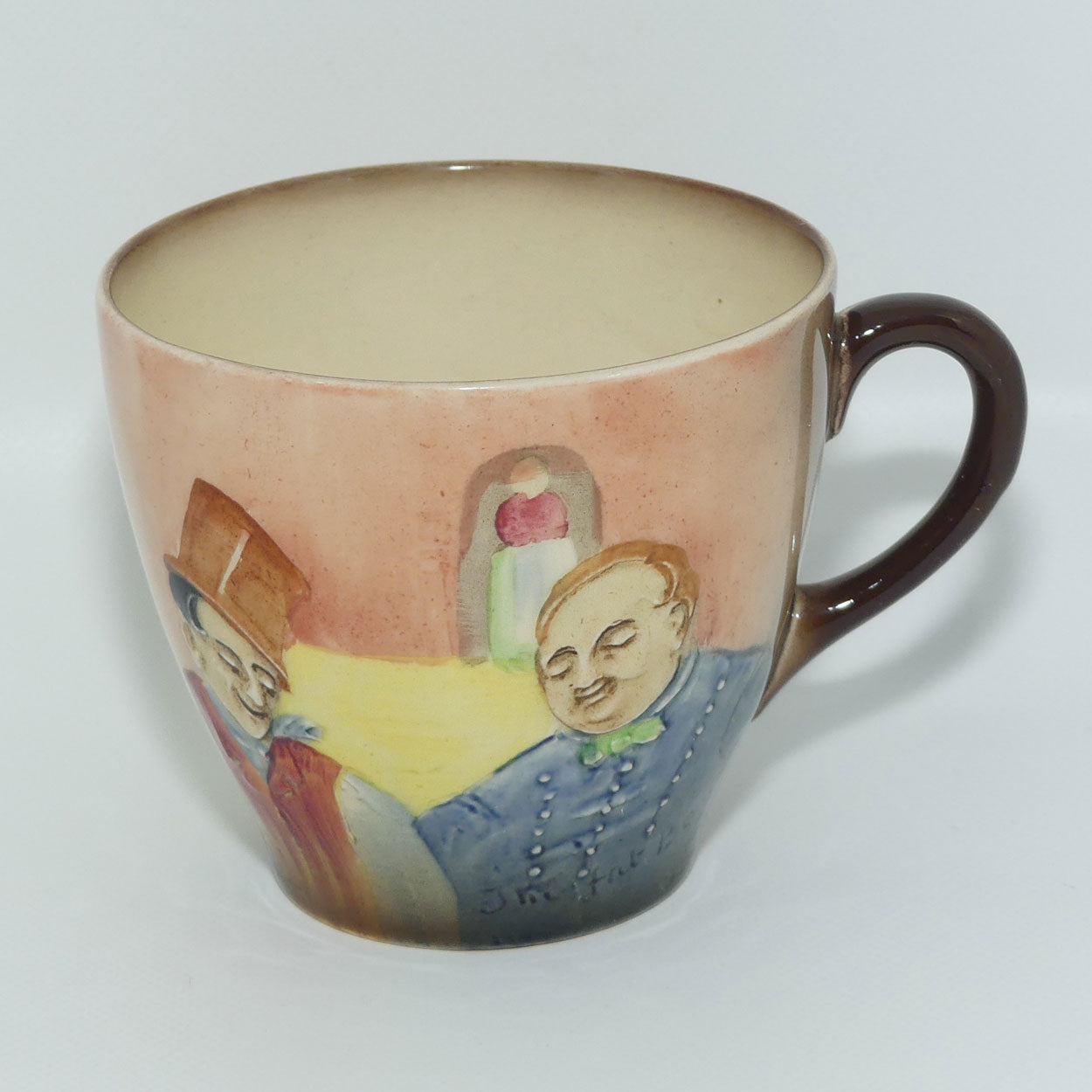 Royal Doulton Dickens Sam Weller | Fat Boy | Mr Pickwick | Mrs Cluppins low relief duo D5833