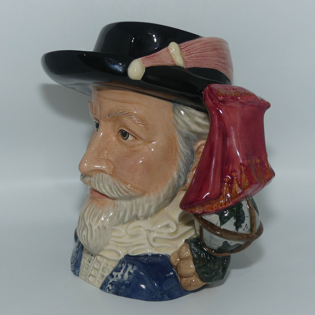 D7169 Royal Doulton large character jug Sir Walter Raleigh | #362/1000 | Box + Cert