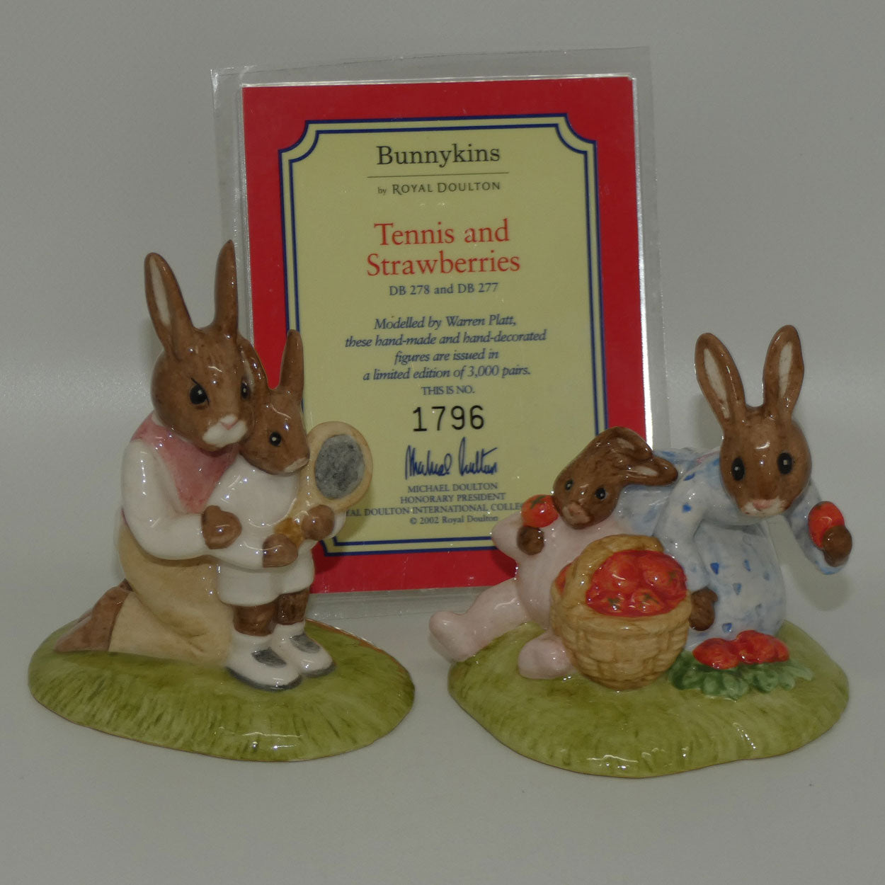 db277-278-royal-doulton-bunnykins-tennis-and-strawberries-set-ltd-ed