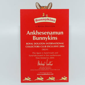 DB295 Royal Doulton Bunnykins Ankhesenamun | No Box + Certificate