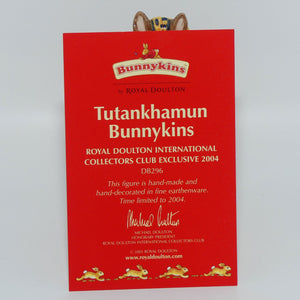 DB296 Royal Doulton Bunnykins figurine Tutankhamun | + Cert