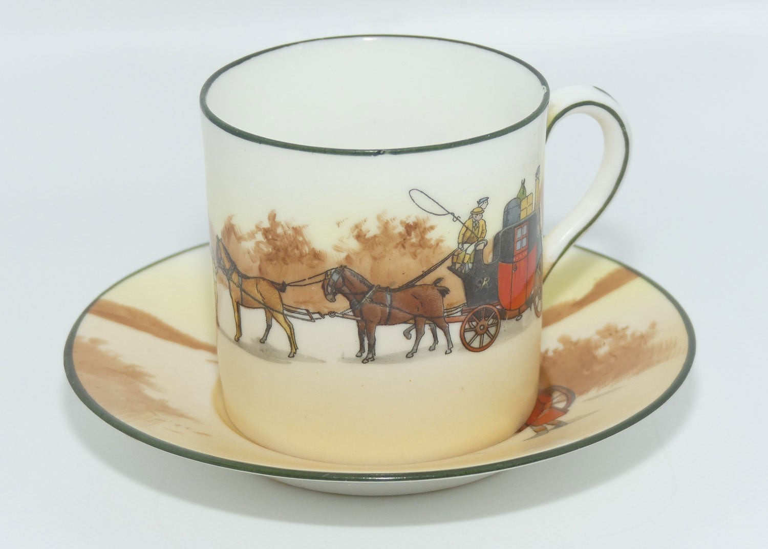 Royal Doulton Coaching Days demi tasse coffee cup and saucer E3804