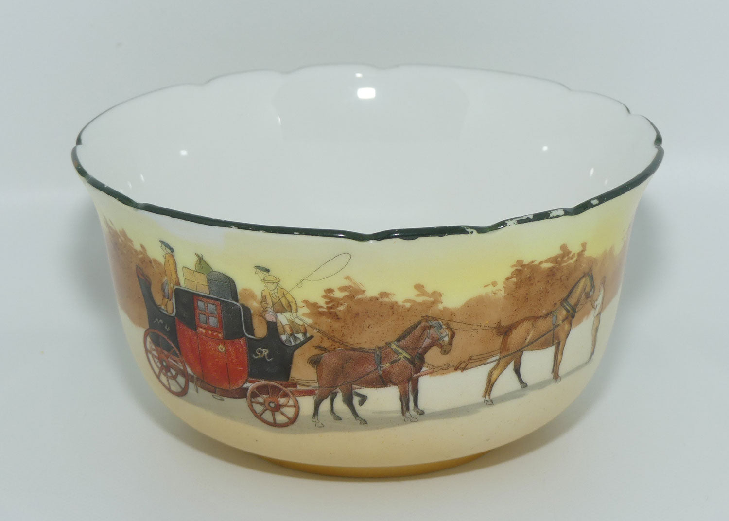 Royal Doulton Coaching Days round sugar bowl E3804 | Ribbed Edge