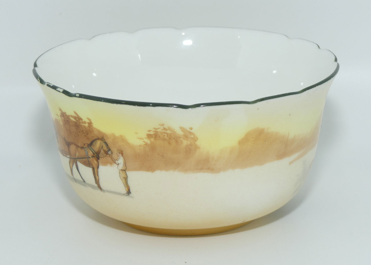 Royal Doulton Coaching Days round sugar bowl E3804 | Ribbed Edge