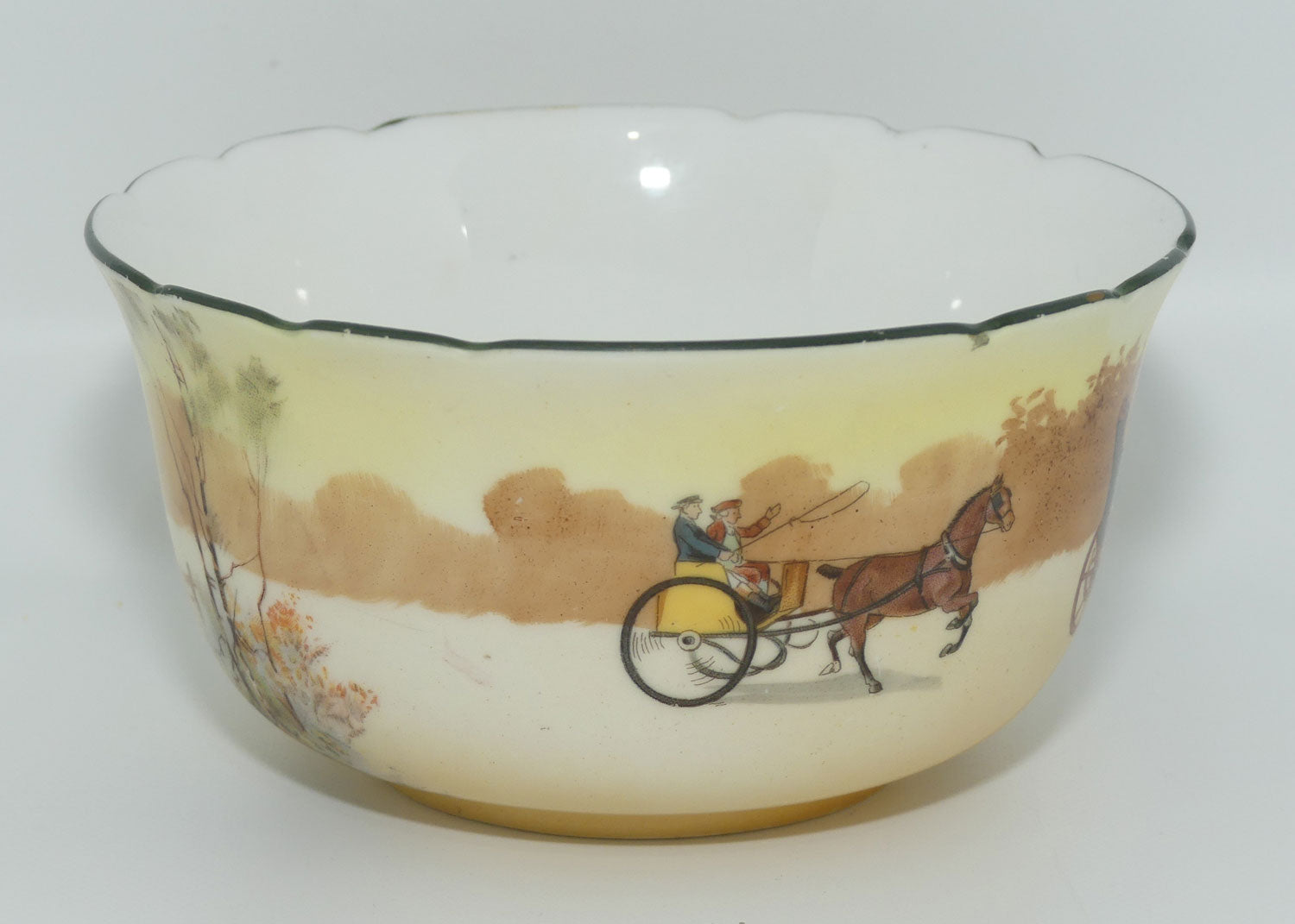 Royal Doulton Coaching Days round sugar bowl E3804 | Ribbed Edge