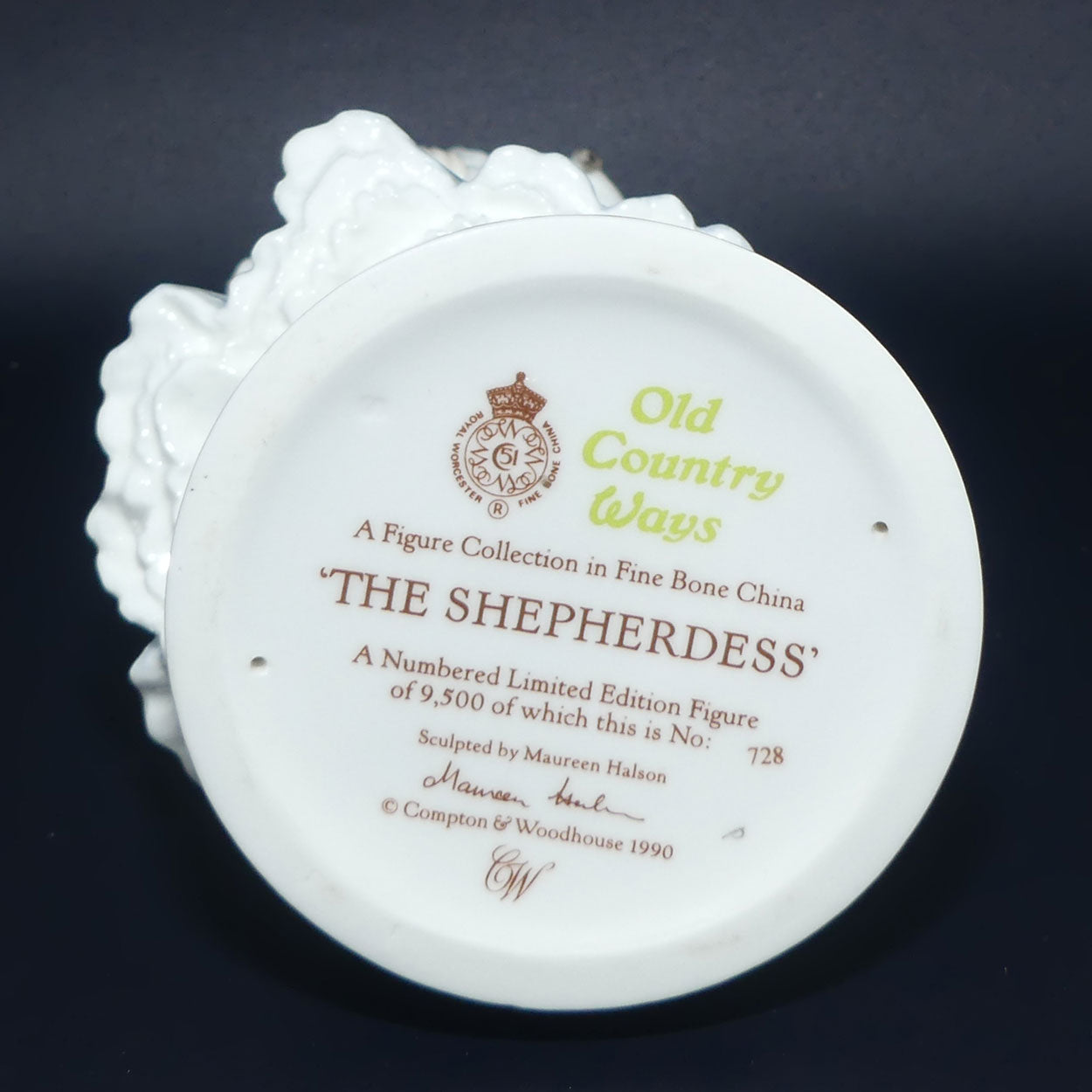 RW4441 Royal Worcester Old Country Ways figure | Shepherdess | Ltd Ed